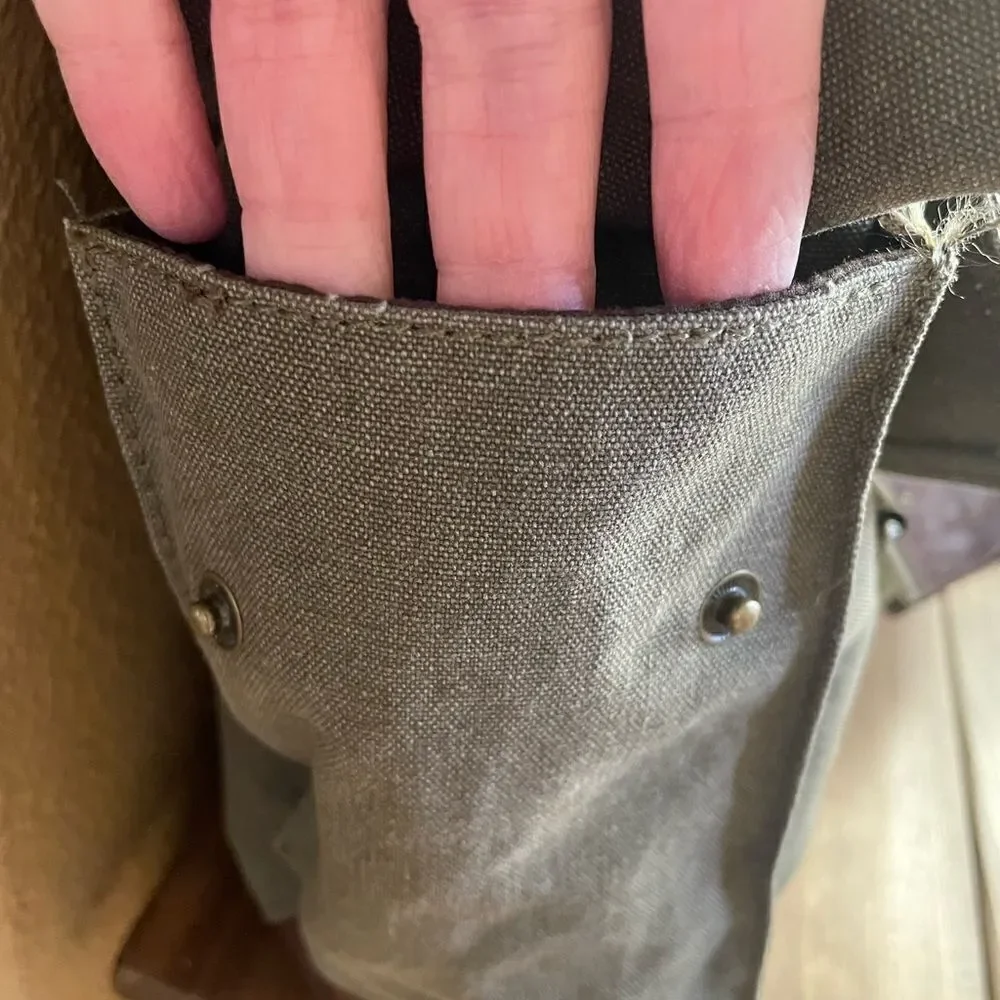 serbags Canvas Messenger Green and Brown Substantial Bag